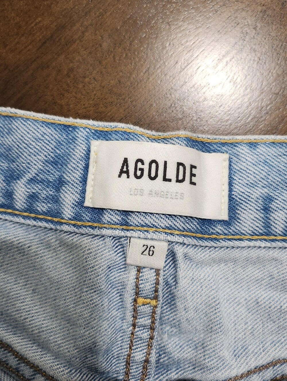 Agolde Light Wash Distressed Denim Cutoff Shorts - Picture 3 of 7